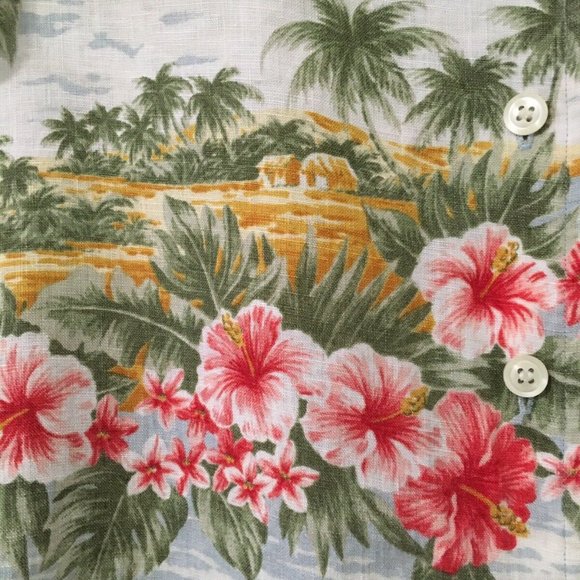 Vintage Lauren Linen Hawaian Women's Shirt Blouse - Picture 6 of 6